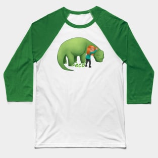 Hug A Friend! - Bronto With Girl Edition Baseball T-Shirt